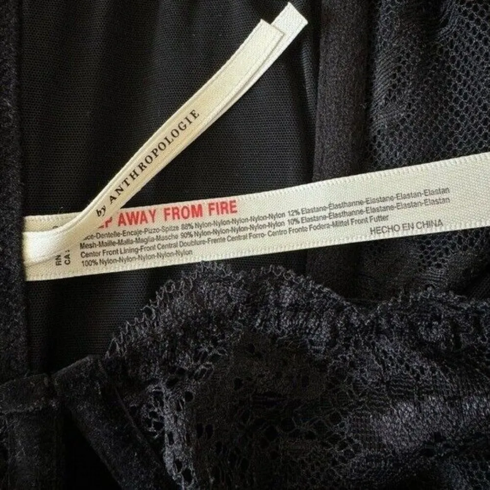 ANTHROPOLOGIE Lace Velvet Corset Top Black Size L NEW - Image 8