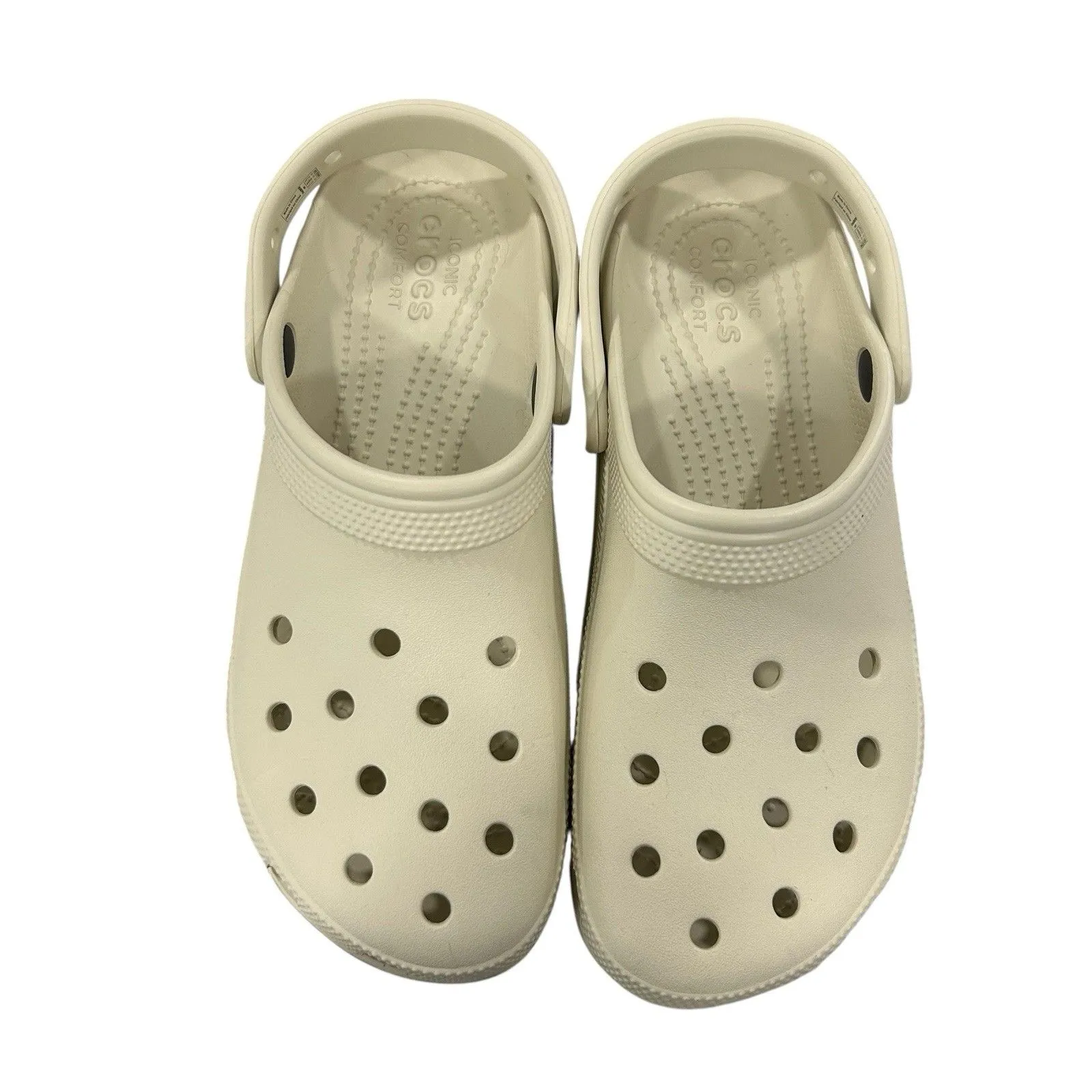 Crocs Classic Platform Clogs Iconic Comfort Womens Size 9 Bone Tan 206750 EUC - Image 3