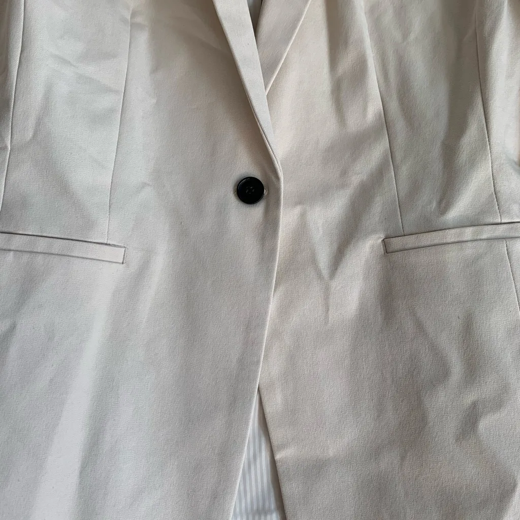 Banana Republic Long and Lean Blazer Women Coat Size 14 Cream White Formal - Image 2