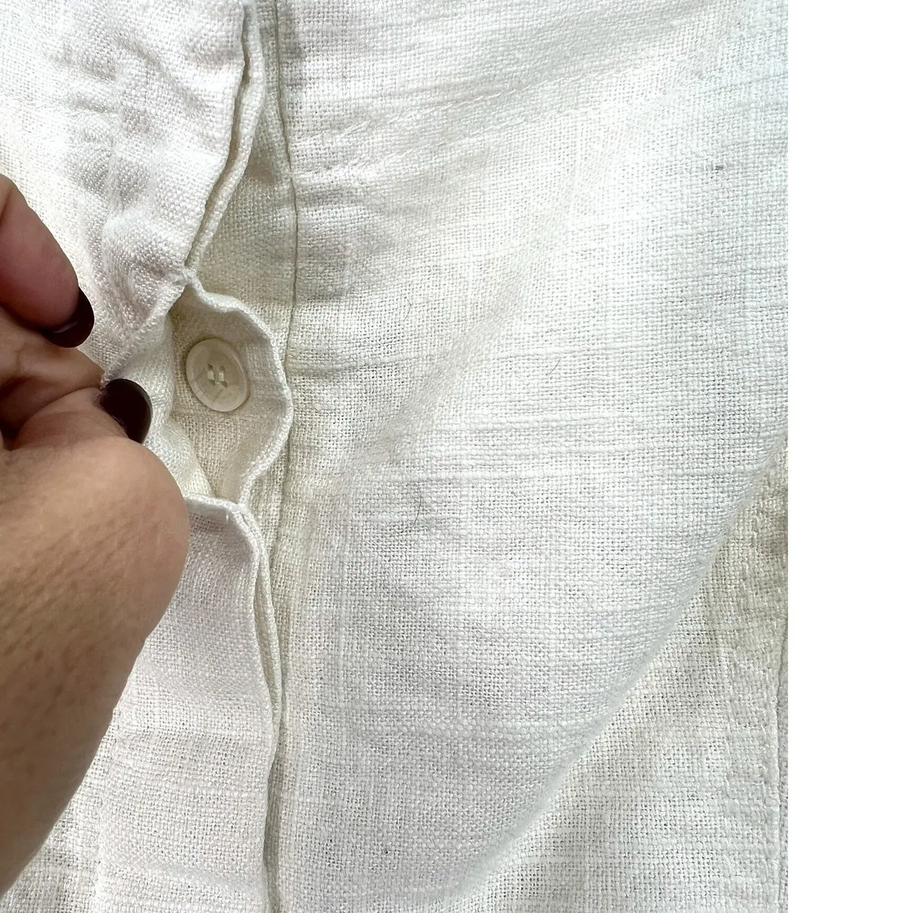 House of Harlow 12 linen square neck belted romper Short Overalls Womens no belt - Image 5