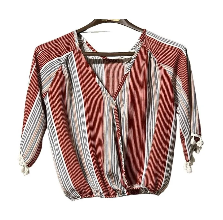 Lavender Field Boho Shirt Size Small Peasant Preppy Party Vacation Concert - Image 1