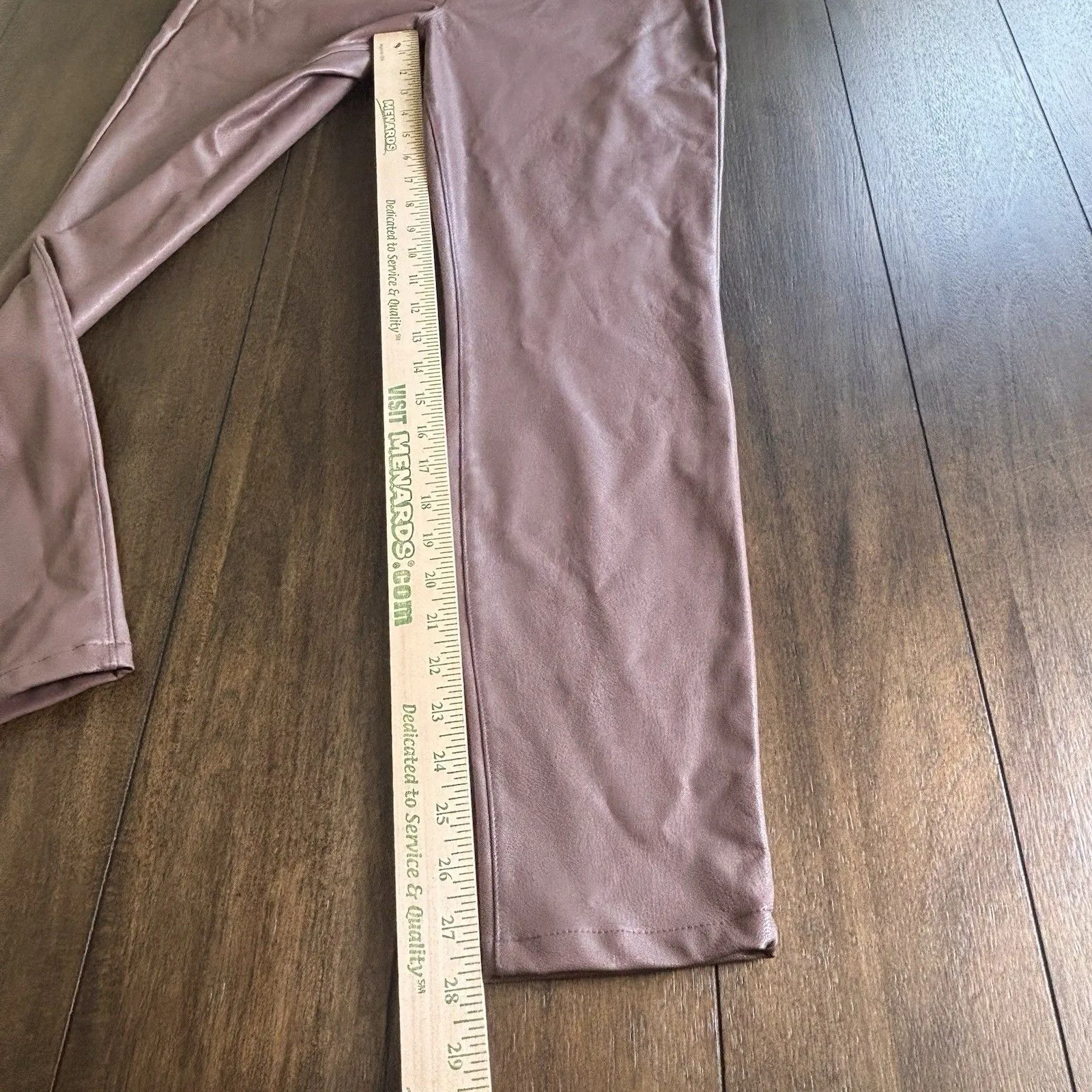 Sanctuary Anthropologie Brown Faux Leather High Rise Pull On Leggings Pants L - Image 4