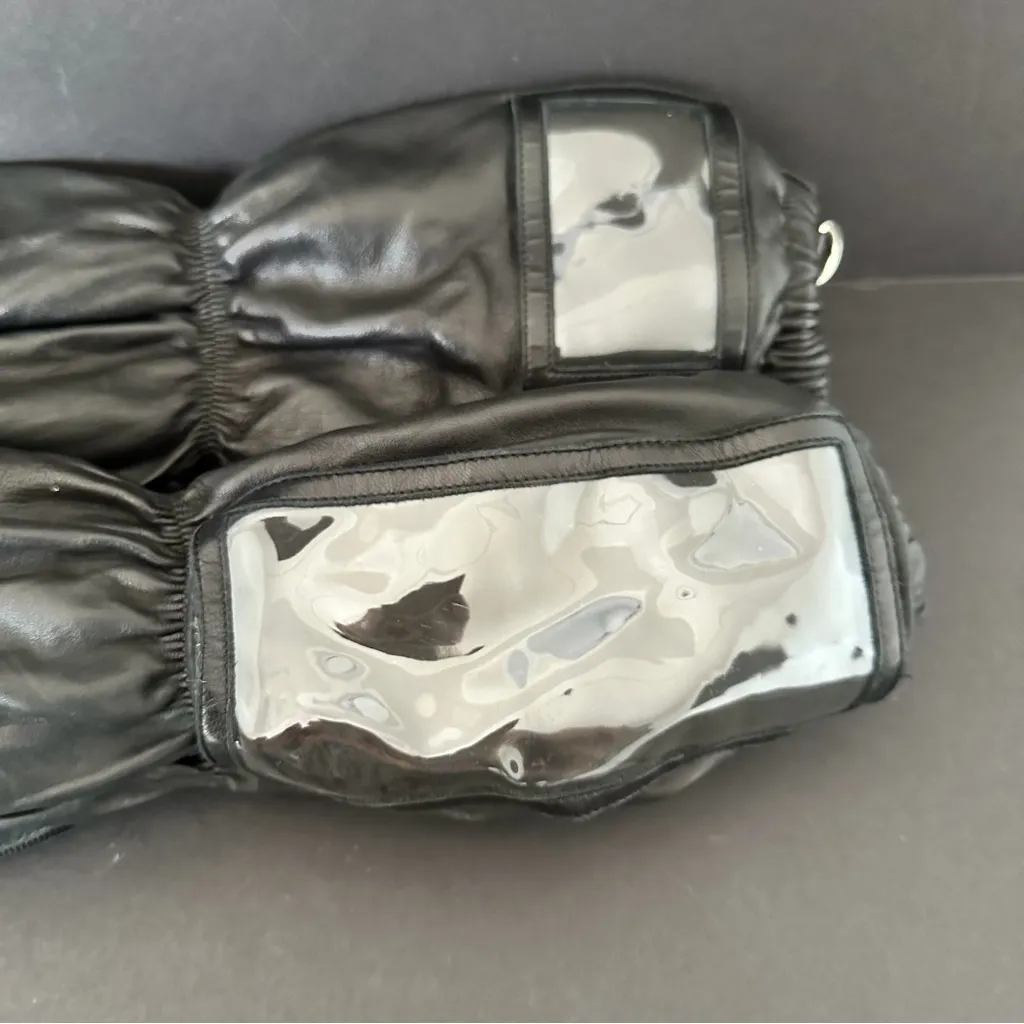 Marine Serre Black Multipocket Padded Leather Sleeves Set of 2 - Image 2