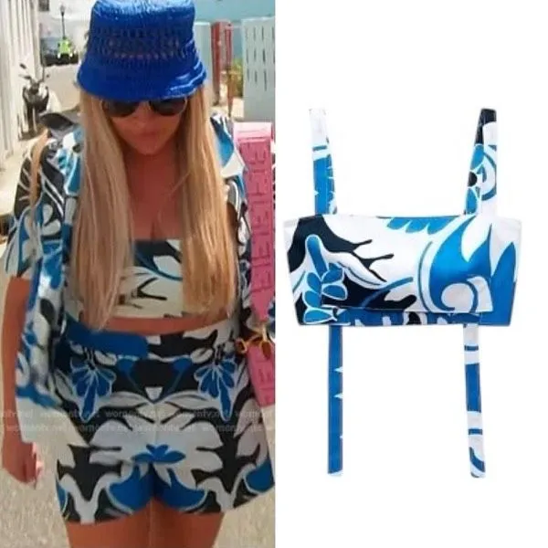 Zara Crop Top Floral‎ Medium Bustier As seen on Heather Gray The Real Housewives - Image 2