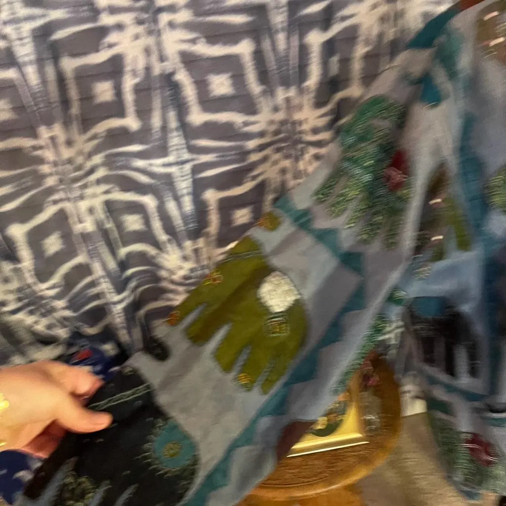 VTG Elephant Patchwork Applique Button-Up Jacket  L/XL Bohemian Hippie 🐘🌼 - Image 7