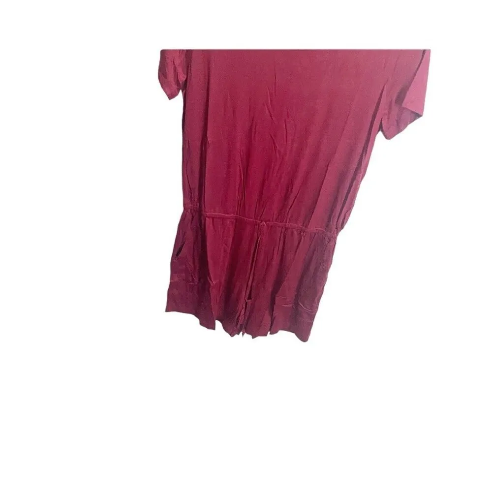 DB Bloom Womens Red L Short Sleeved Romper Tie Waist Stretch Causal Summer NEW Size L - Image 4