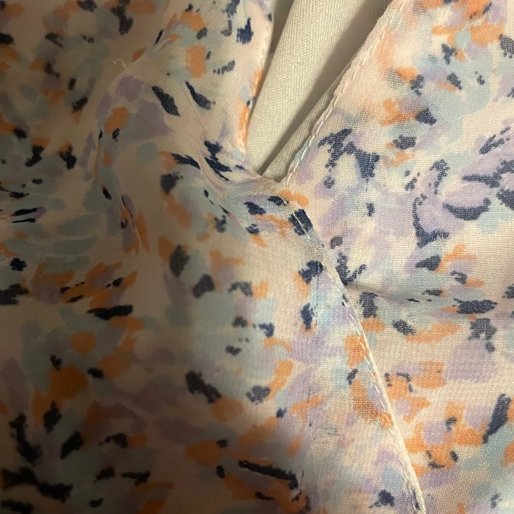 Japna Blue Ruffled Tiered Floral Long Sleeve Mini Dress with Bishop Sleeves XL - Image 6