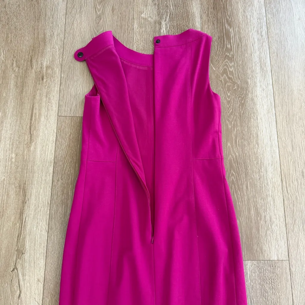 Akris Punto Bateau Neckline Crepe Sheath Dress Size 6 Magenta Pink Designer - Image 10