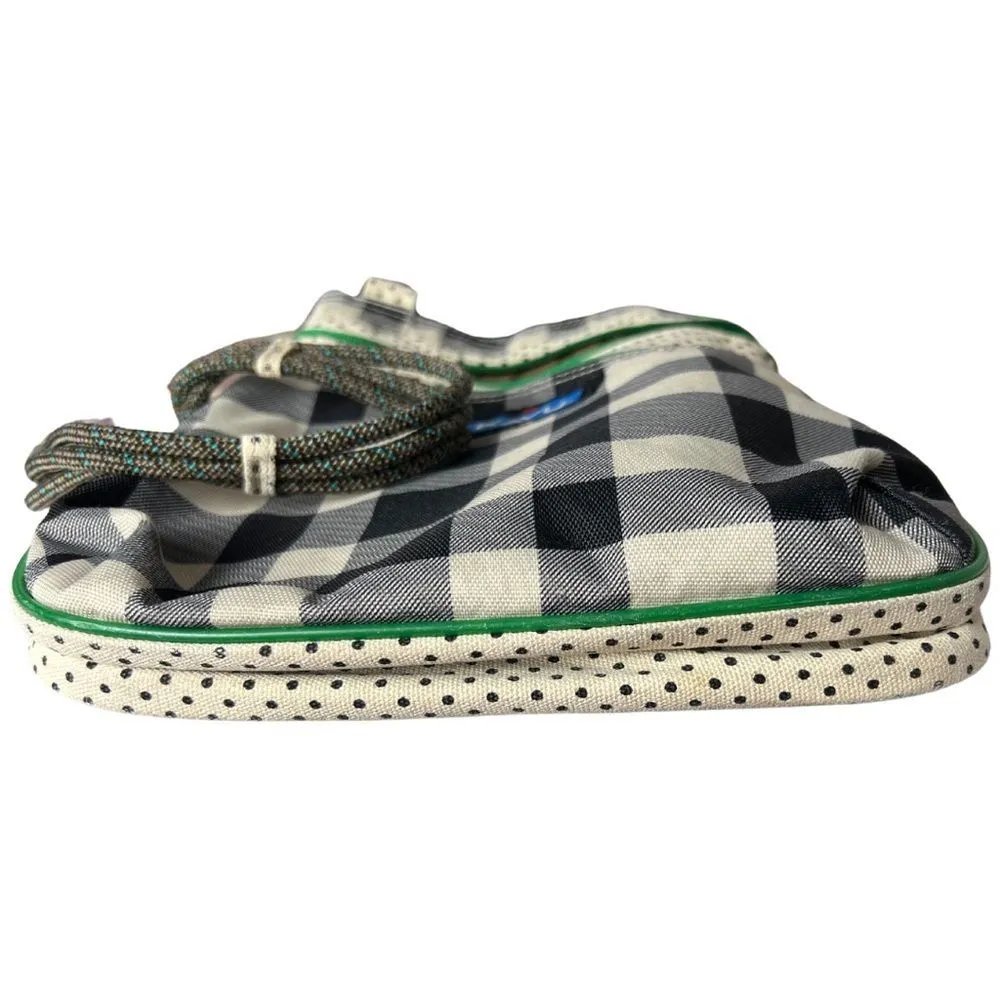 KAVU Black Green Checkered Dot Rope Keepalong Crossbody Adjustable Bag Purse - Image 3
