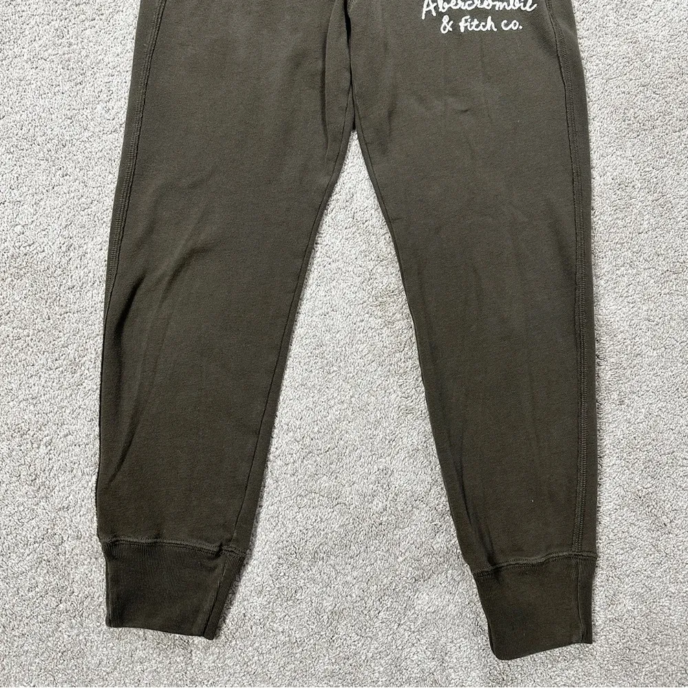 Abercrombie & Fitch Sunday Jogger Logo Sweat Pants Pull On Mid Rise in Green S - Image 4