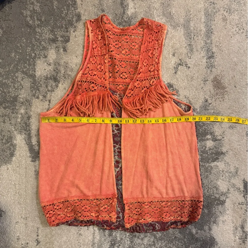 Coral  Vest with Fringe  Top - Image 5