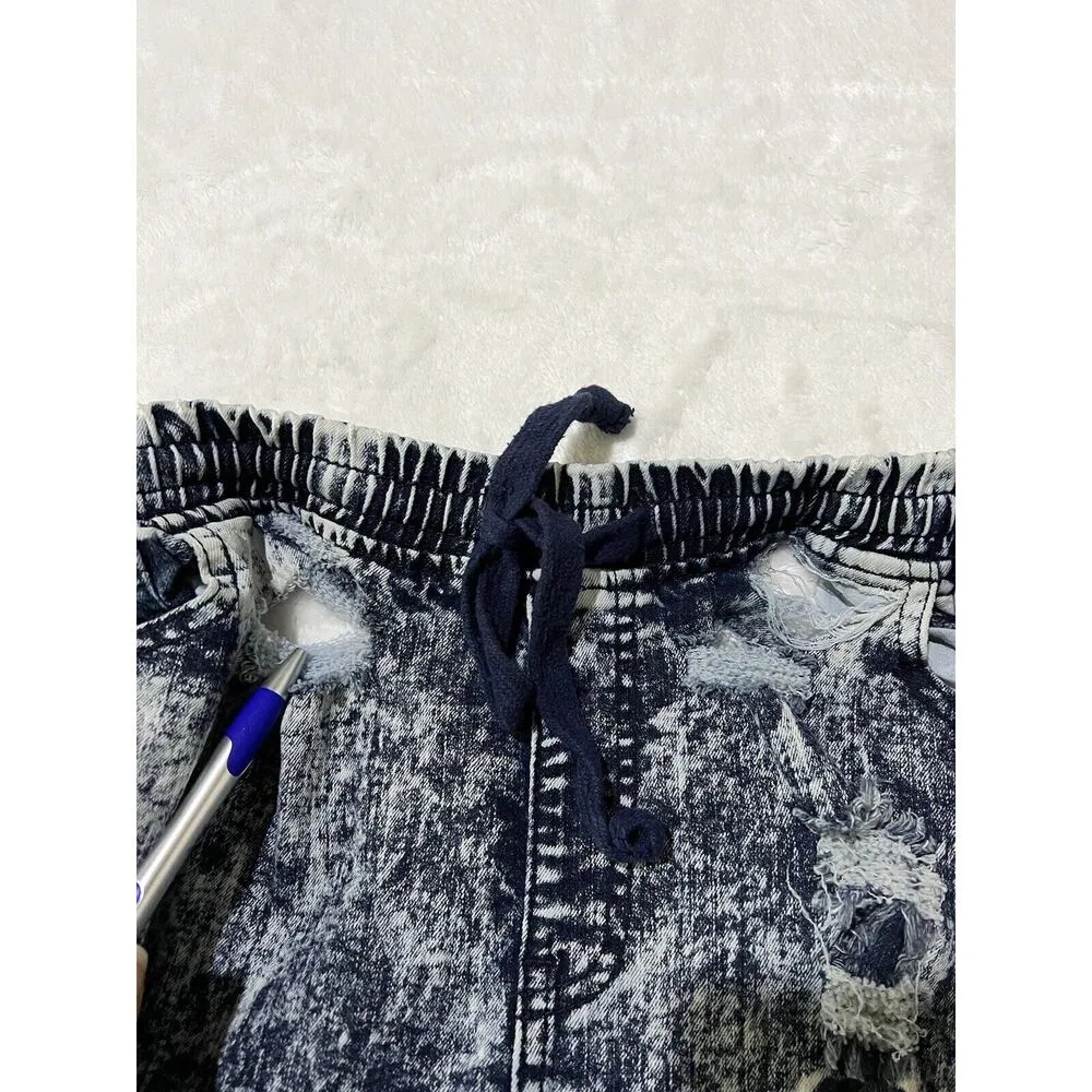 Women‎ denim Jean Joggers XL Distressed Pants 90s Y2K - Image 8