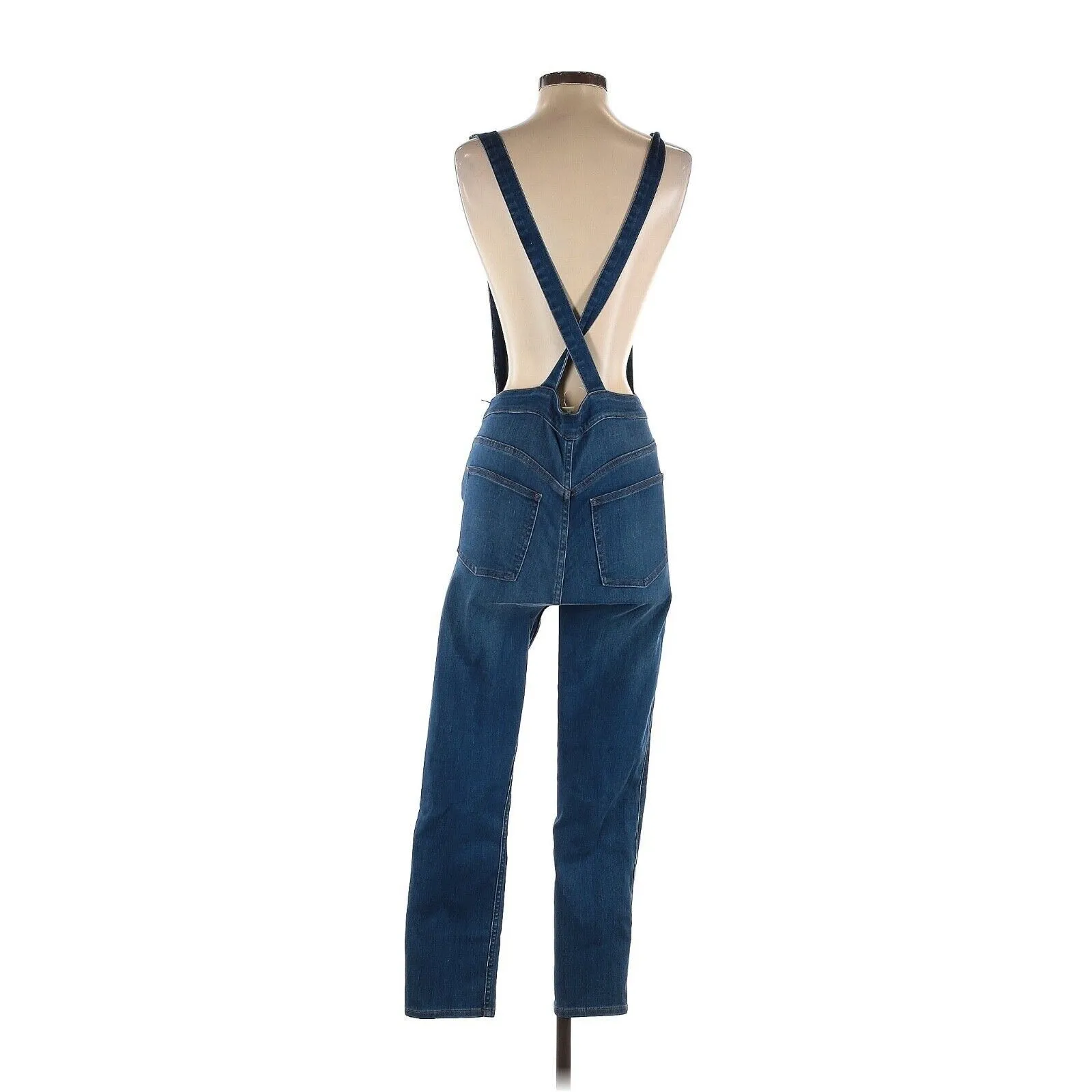 MADEWELL Solid Blue Denim Overalls - S - Image 2