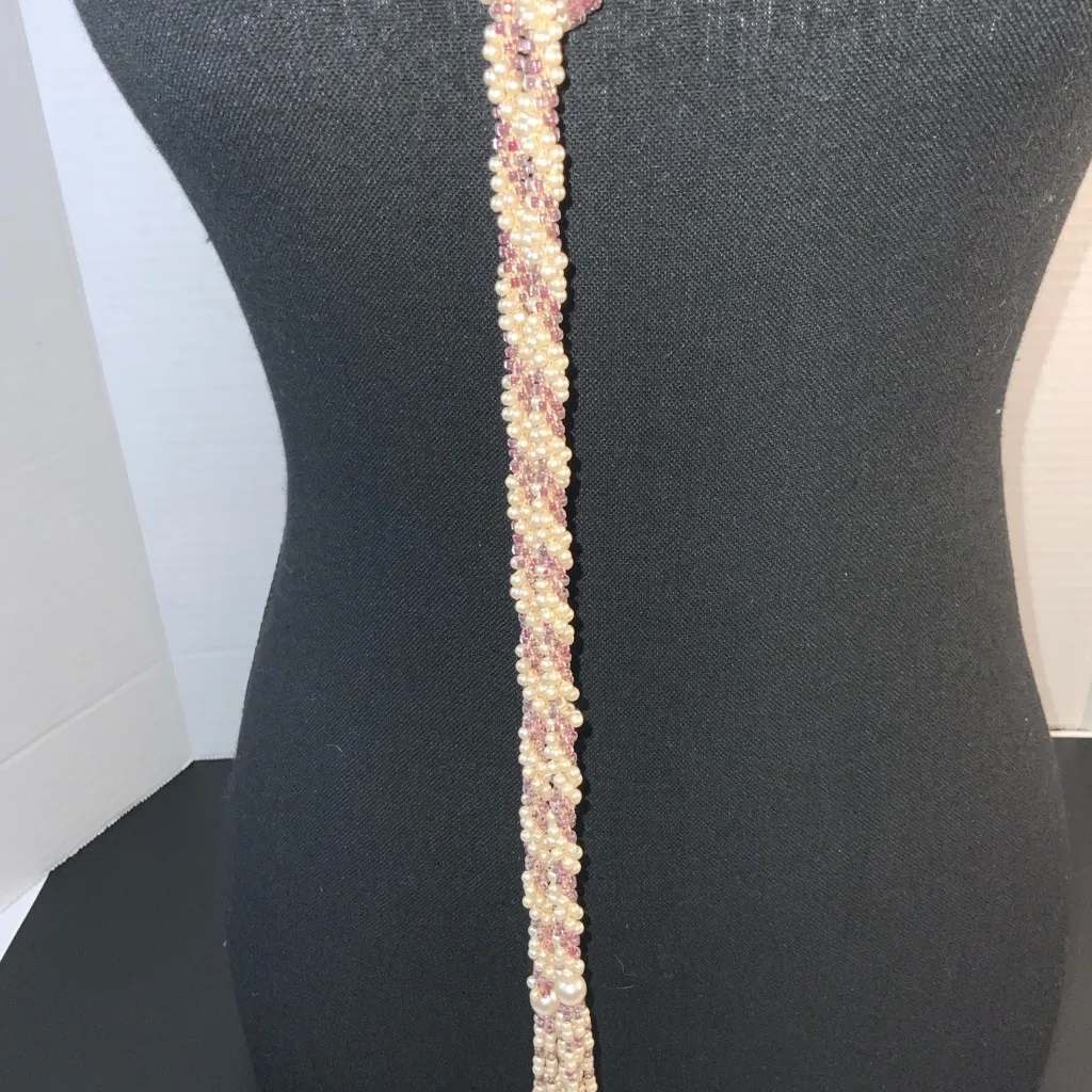 Evolution by Cyrus button sleeve open front cardigan small & 2 vintage necklace - Image 11