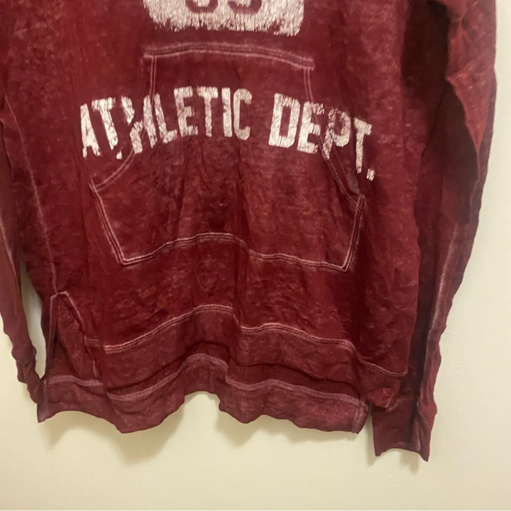 Maurices Womens Hoodie Hooded Tee T Shirt M Maroon Red University Athletic Dept - Image 6