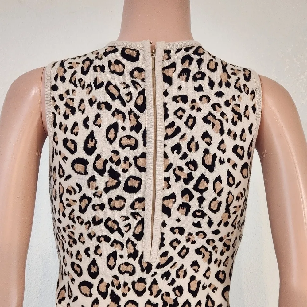 Cupcakes & Cashmere Women Brown Sleeveless Sweater Leopard Dress Sz S - Image 7