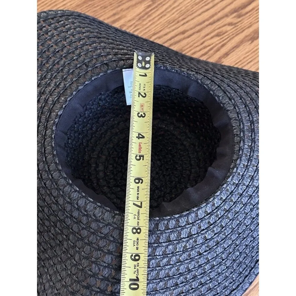 Women’s Wide Brim Hat With Bow Breathable Sunscreen Travel Sunshade Foldable Black - Image 4