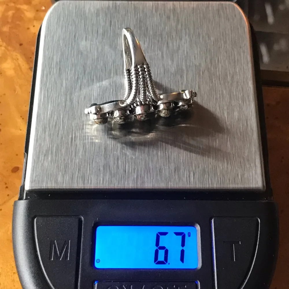 Matrix Blue Turquoise Sterling Silver Southwestern Ring - Image 7