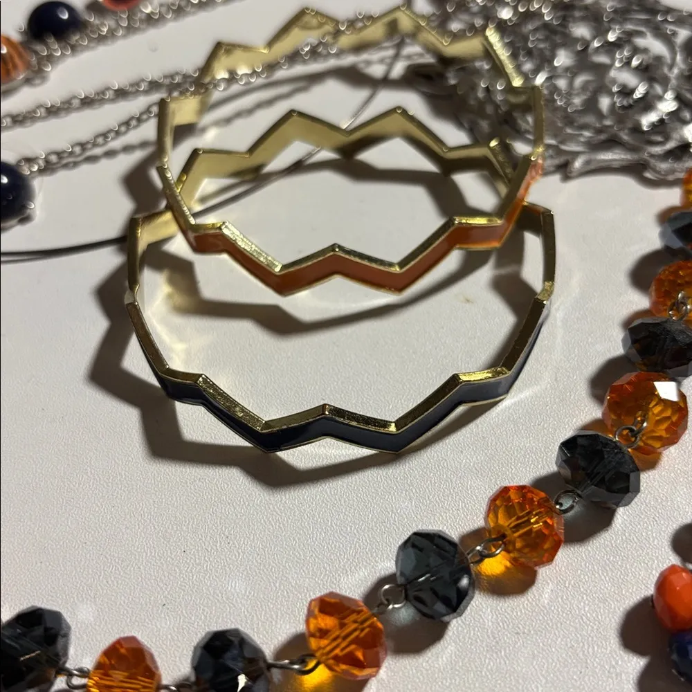 Huge lot AUBURN jewelery scarfs earrings necklaces bracelet etc!! Orange - Image 6