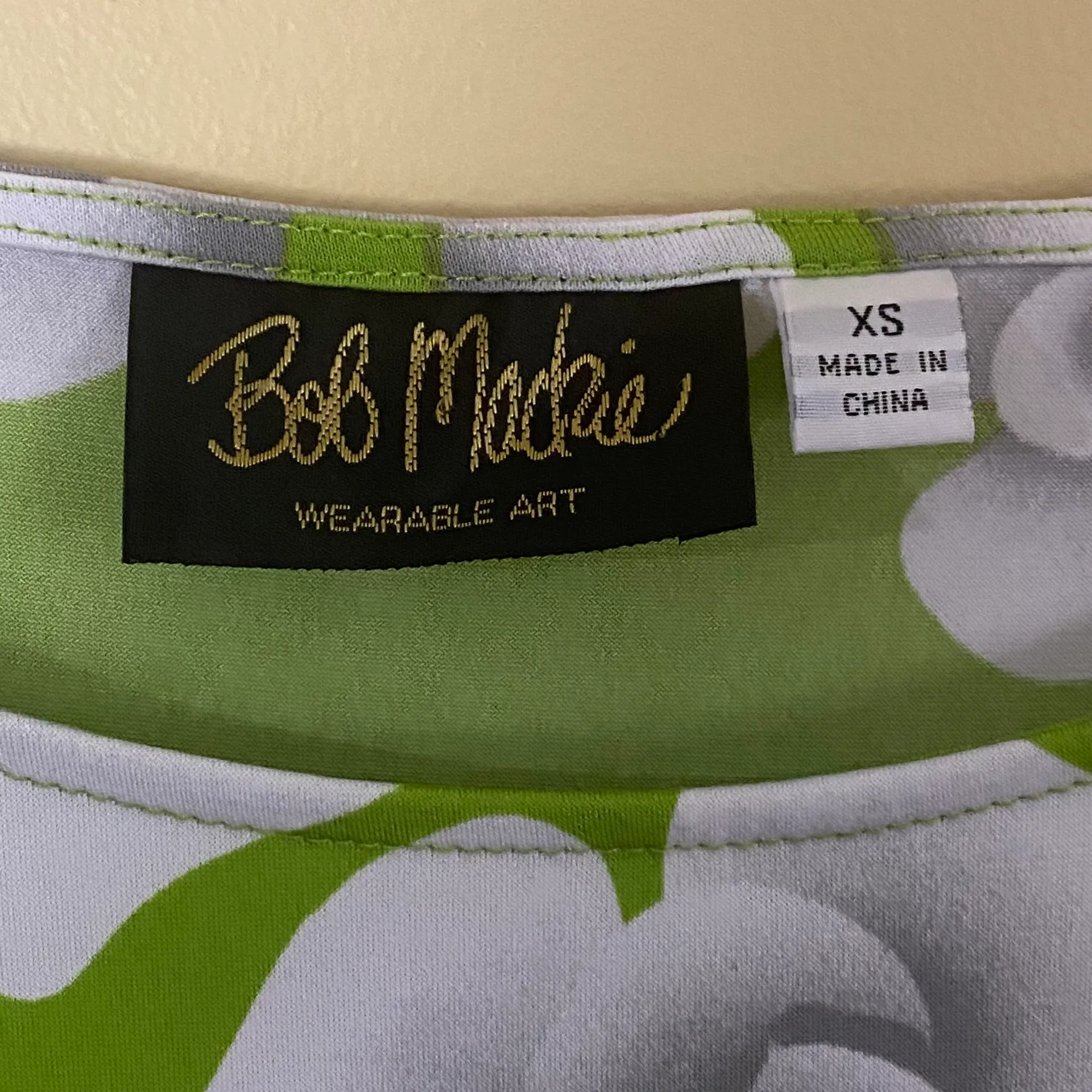 Vintage Bob Mackie Wearable Art Green Floral Dress Size Xs - Image 6