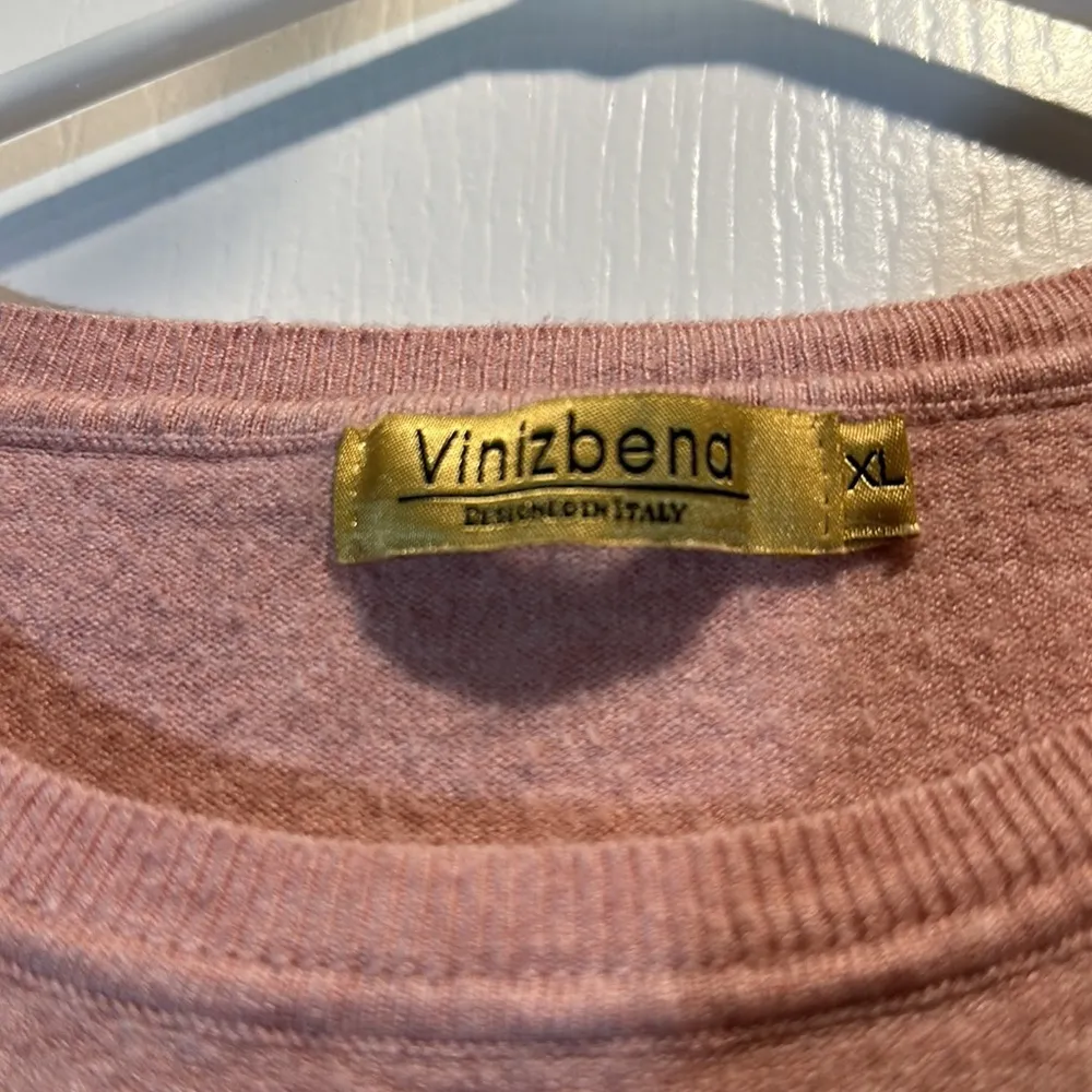 Ears Designed in Italy Pink Sweater Super Mom Super Baby Size XL EUC - Image 4