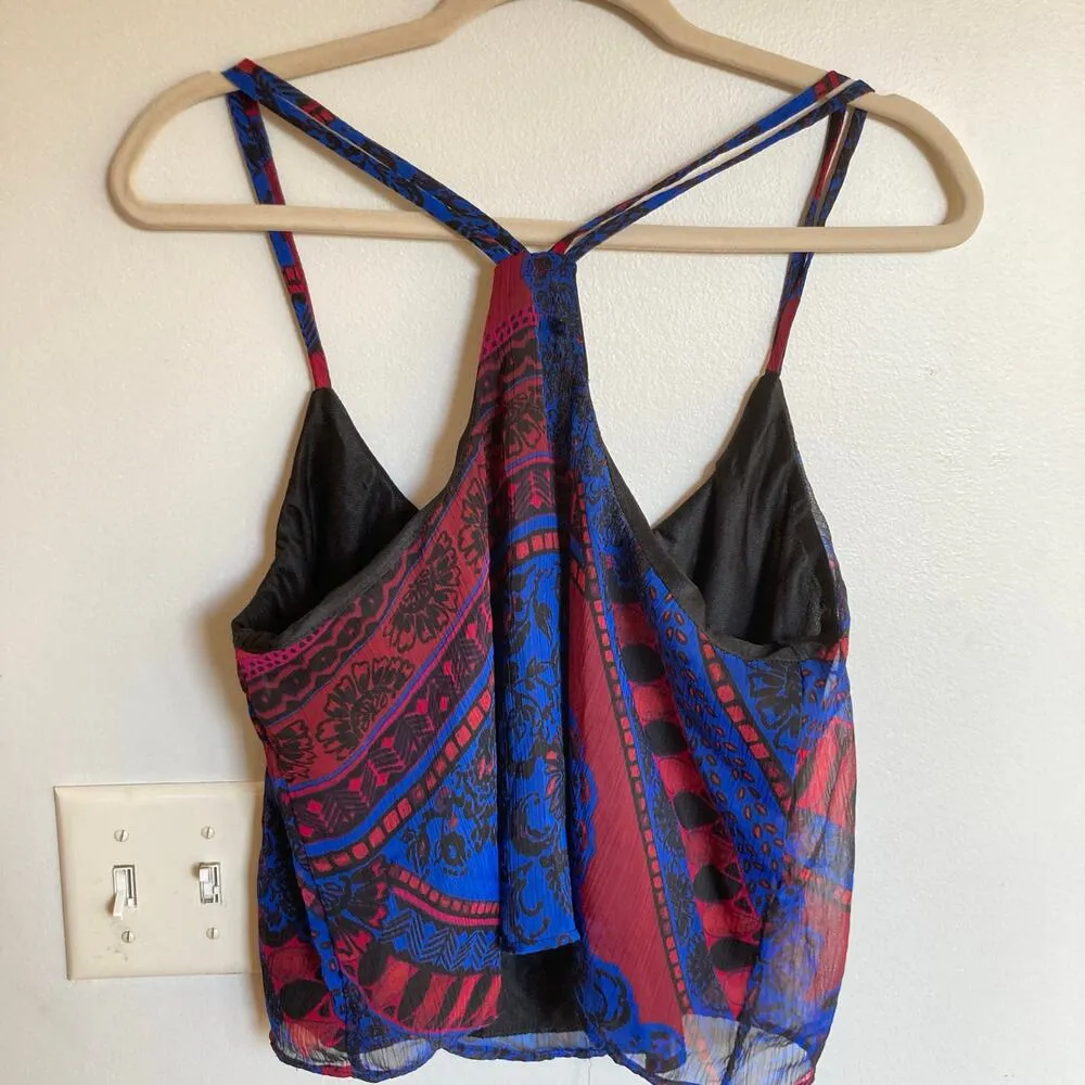 Y2K Charlotte Russe Womens L Beaded Paisley Tank Top Festival Hippie Going Out - Image 3