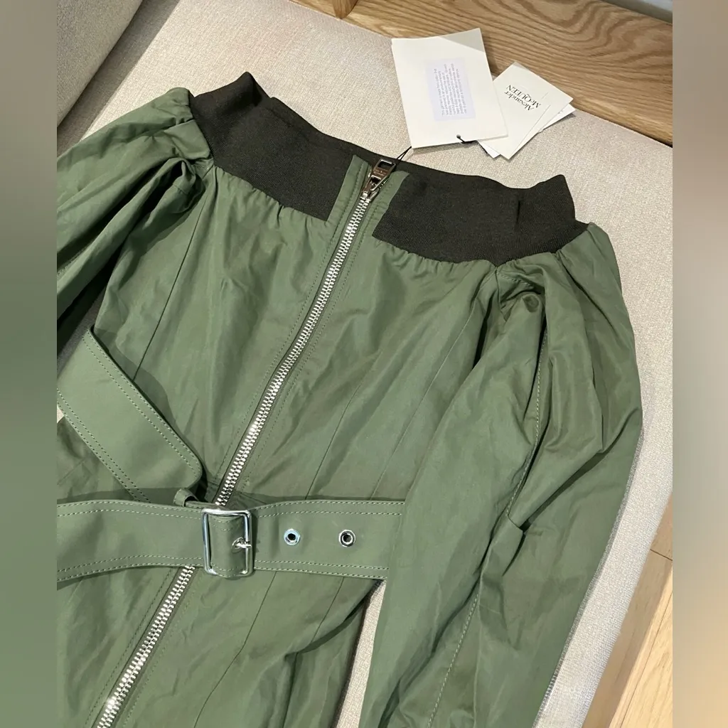 NWT Alexander McQueen Off The Shoulder Godet Dress in Green Size38/US0 - Image 5