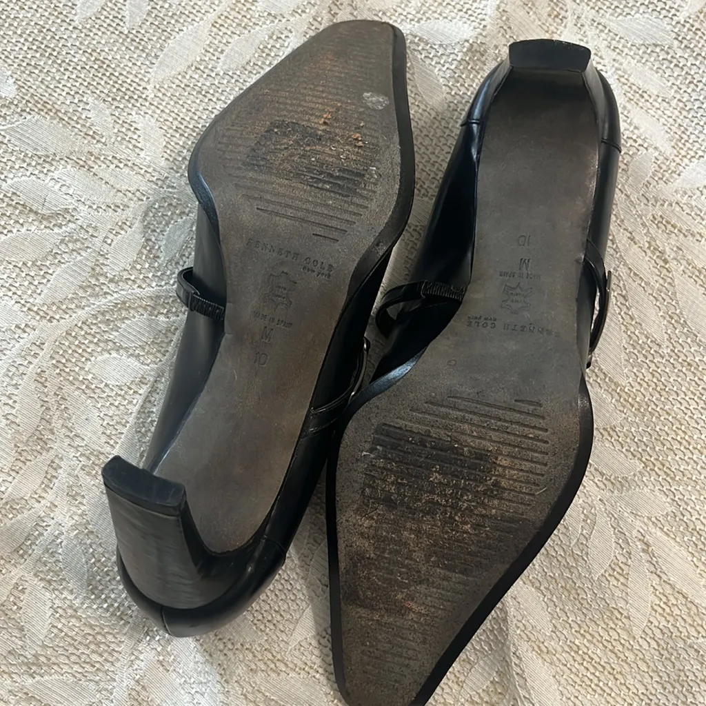 Kenneth Cole Black Leather Pumps Made in Spain‎ Size 10 - Image 9