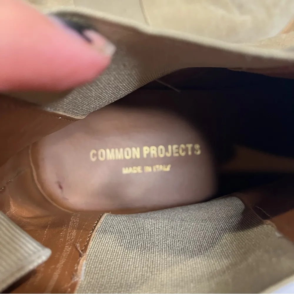 Common Projects tan cream suede leather Chelsea boot women size 41 luxury trendy - Image 8