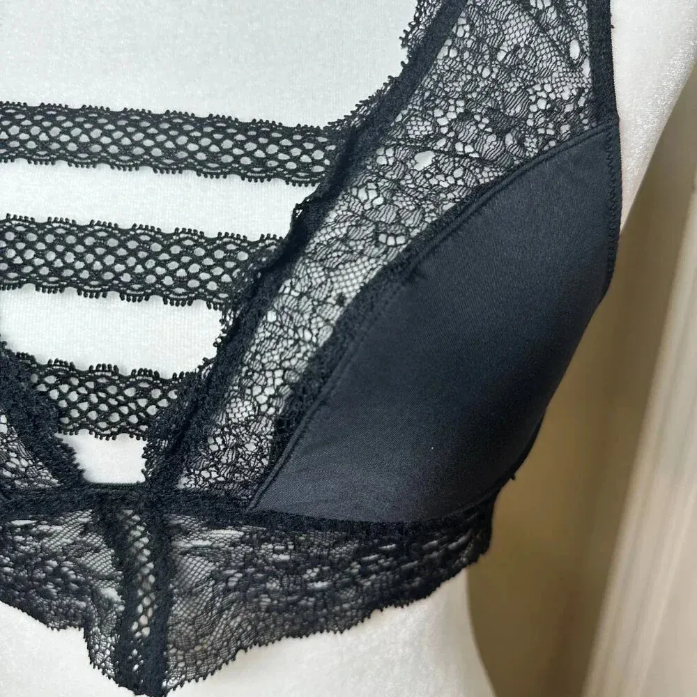 VICTORIA'S SECRET Satiny Lace Bra Bralette Crop Top - XS - Image 3