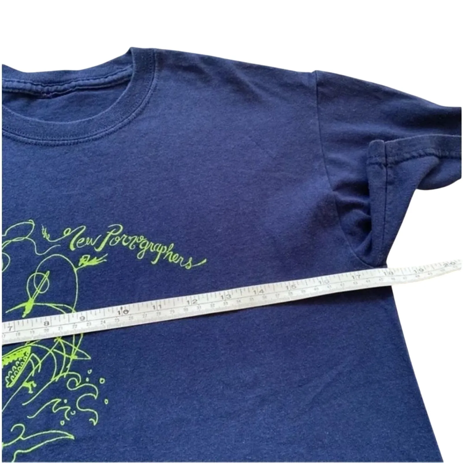 NEW PORNOGRAPHERS Indie Rock Band Tee, Size Small, Vintage Y2K Blue - Image 4