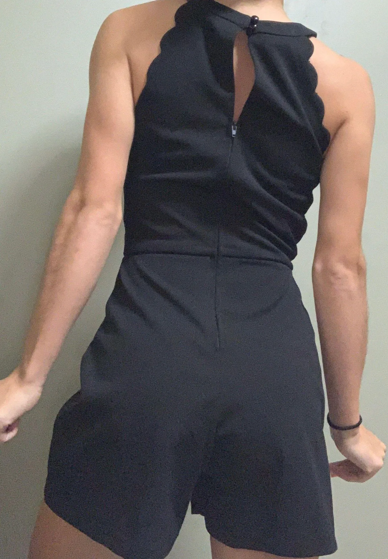 Black Scalloped Romper - Image 2