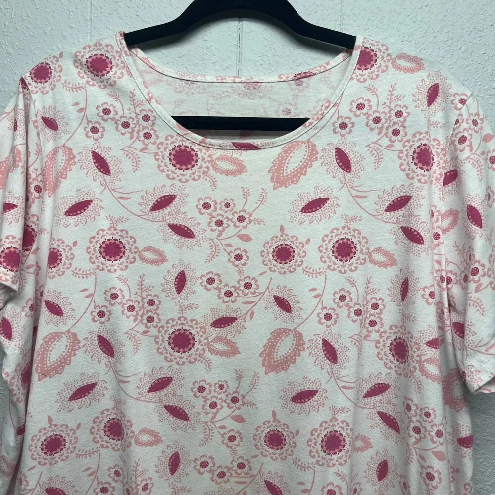 Haband! Women Top 2X Cotton Blend Floral Everyday Wear T - Image 2