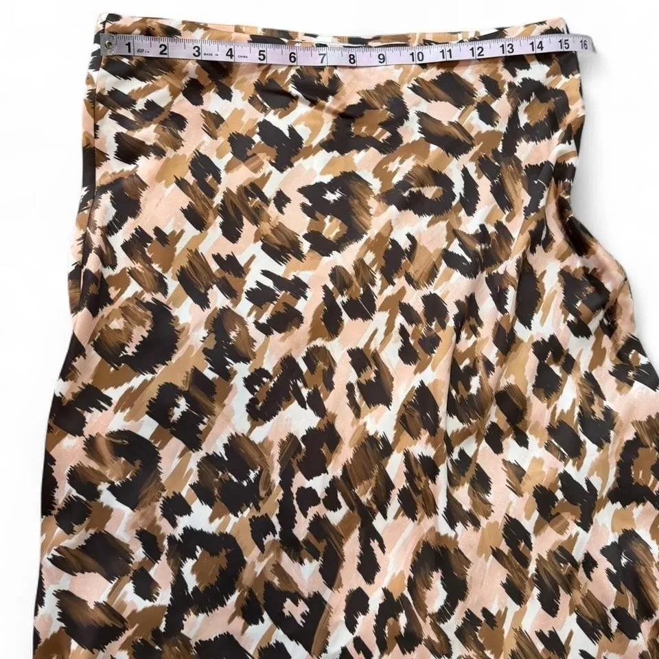 Steve Madden Leopard Print Satin Maxi Skirt, Women's Size M - Image 5