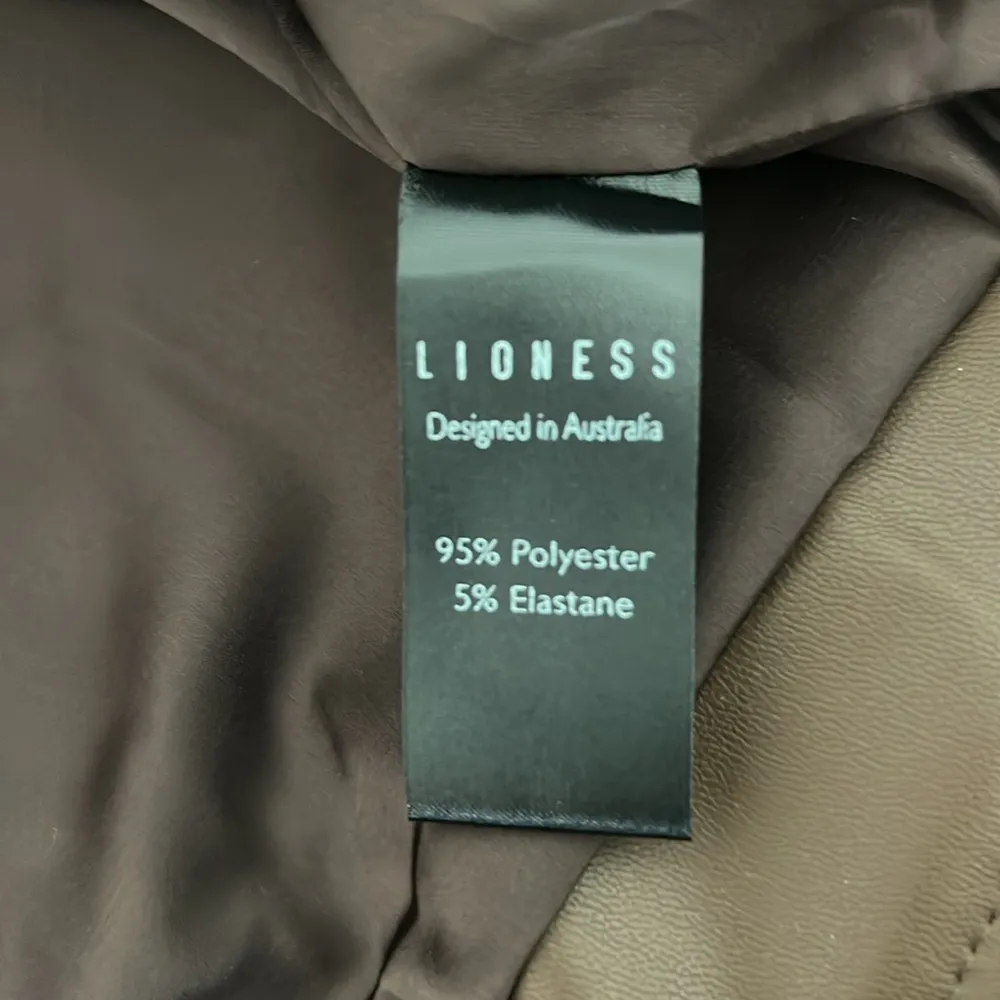 NWT Lioness Staten Island Brown Faux Leather Biker Moto Jacket XS Size US 2 - Image 13