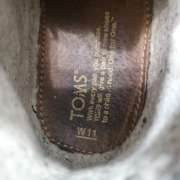 Toms Shoes Size 11 W Women's Toms Highlands Botas Boots High Top Canvas Brown - Image 10