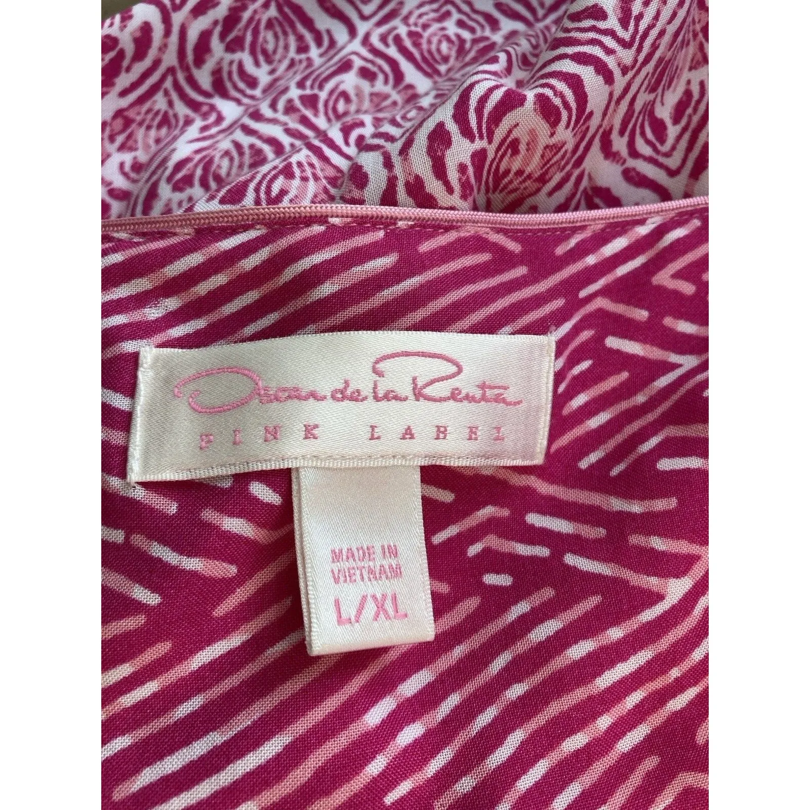 Oscar de la Renta Pink Label Long Robe Kaftan MuMu Button Front Women's L/XL - Image 12