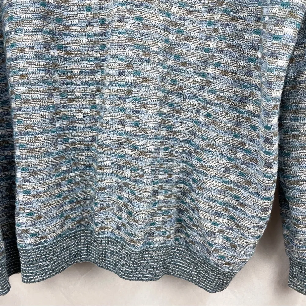 Grandpa Oversized 3D Textured Knit Sweater Blue Size undefined - Image 6