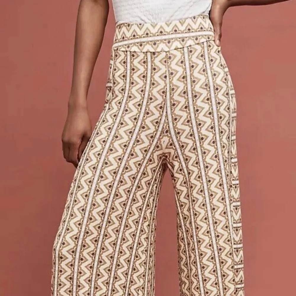 FARM RIO X Anthropologie Wide Leg Palazzo Pants Stripe Geometric Boho Women's XS - Image 2