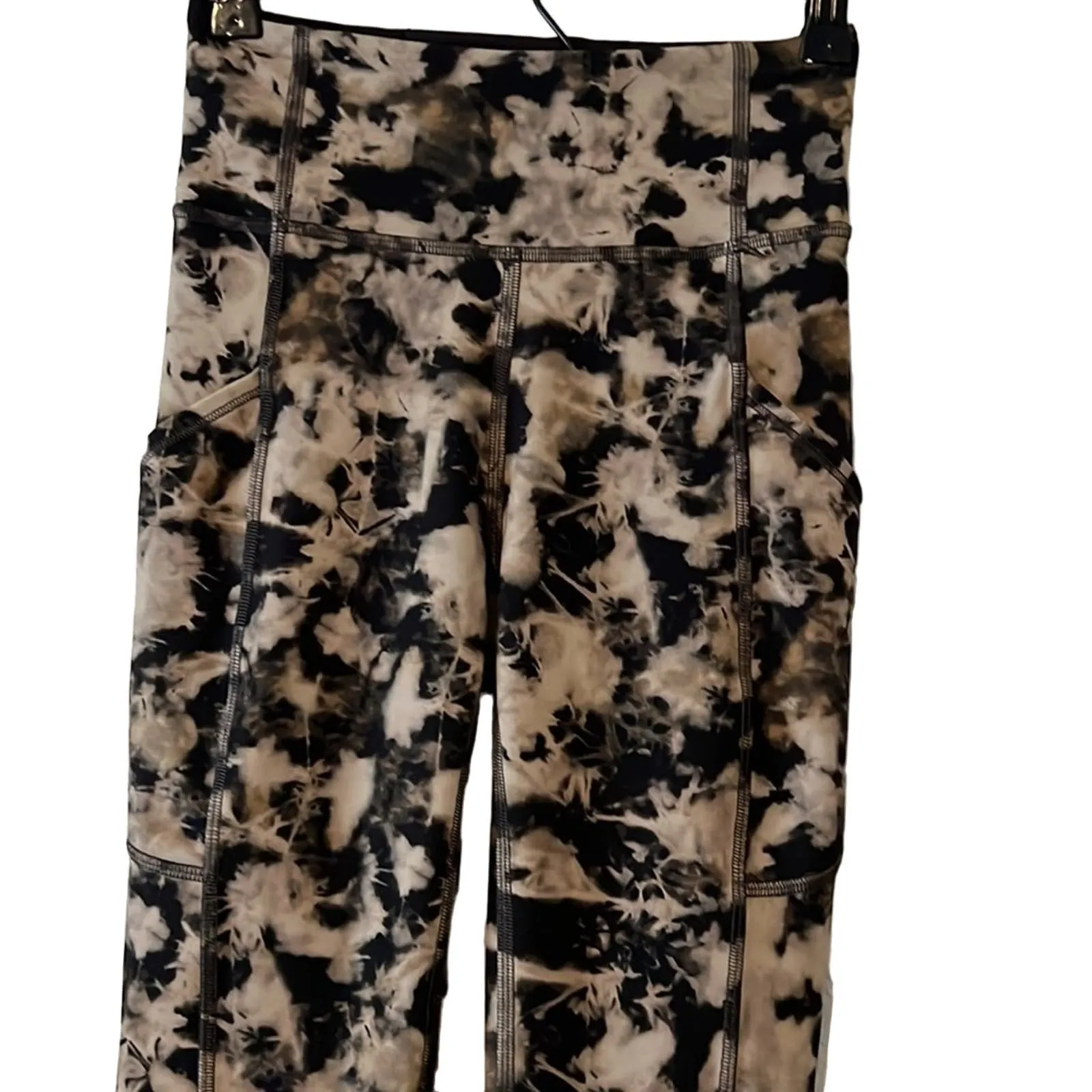 Lululemon Invigorate Black Tan Tie Dye High-Rise Leggings Size Women's 2 - Image 2