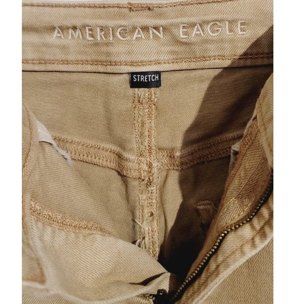 American Eagle Stretch Mom Straight Jeans Toasted Almond Tan 4 / 27 - Image 5
