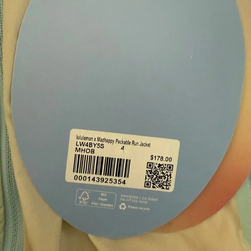 lululemon Madhappy Run Jacket packable lightweight collectors gift Size 4 small - Image 5