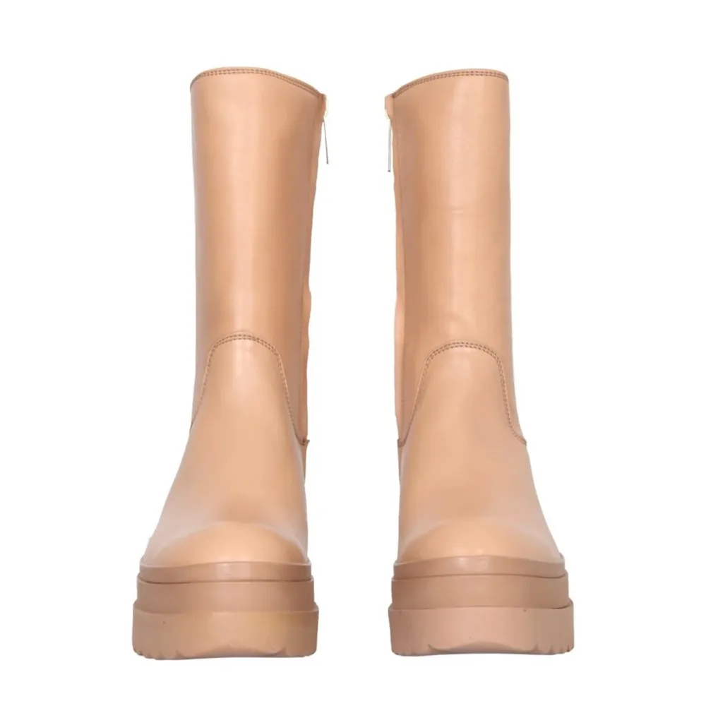 Red Valentino Lye (Red) Platform Boot in Nude Leather Tan Size 8 - Image 2