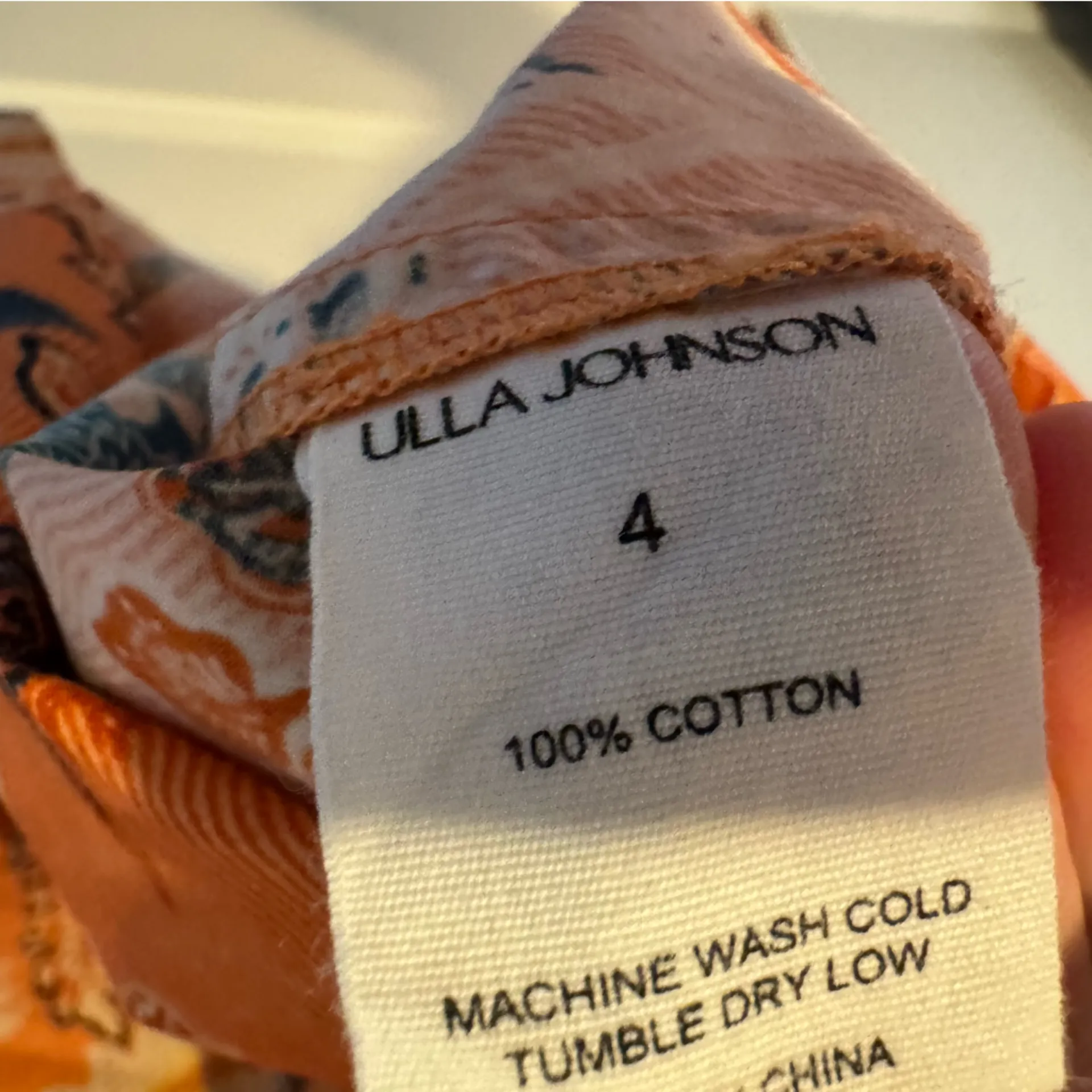 ULLA JOHNSON Coral Peony Coralie Short Sleeve Blouse | Size 4 - Image 8