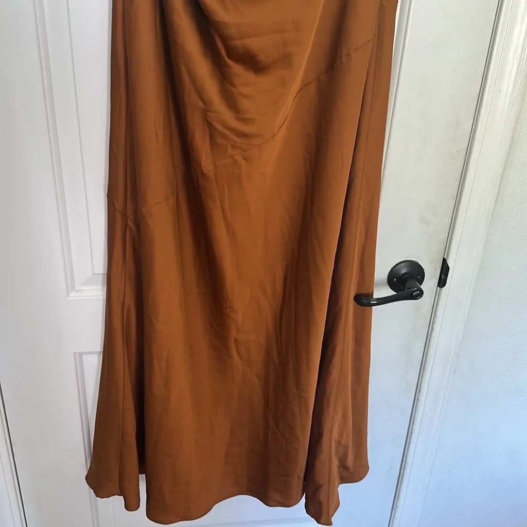 NWT FAME AND PARTNERS Antonia One Shoulder Rust Dress US 22 AU 26 EU 54 - Image 7