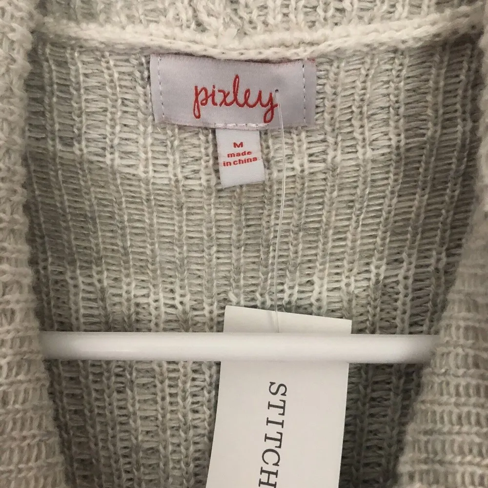 NWT Pixley Stitch Fix Willow Draped Chevron Cardigan Sweater Tan Size M - Image 6