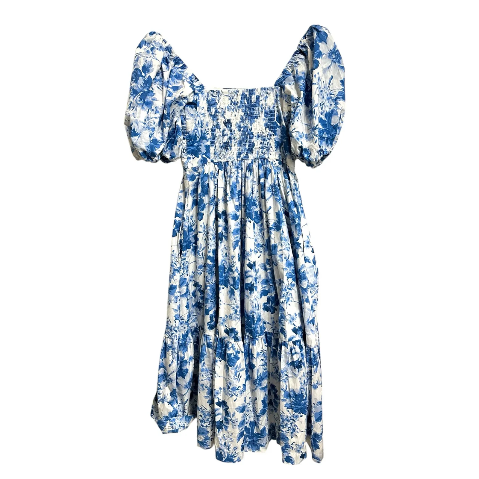 Abercrombie &‎ Fitch The A&F Emerson Poplin Puff Sleeve Midi Dress size XSP - Image 7