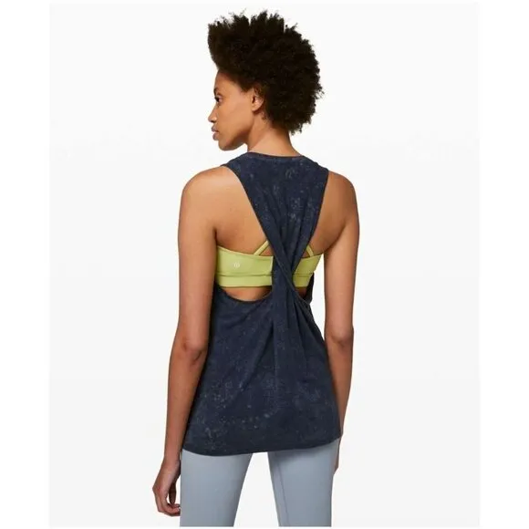 Lululemon Element Tank True Navy Cloud Wash Athletic Top 4 - Image 2