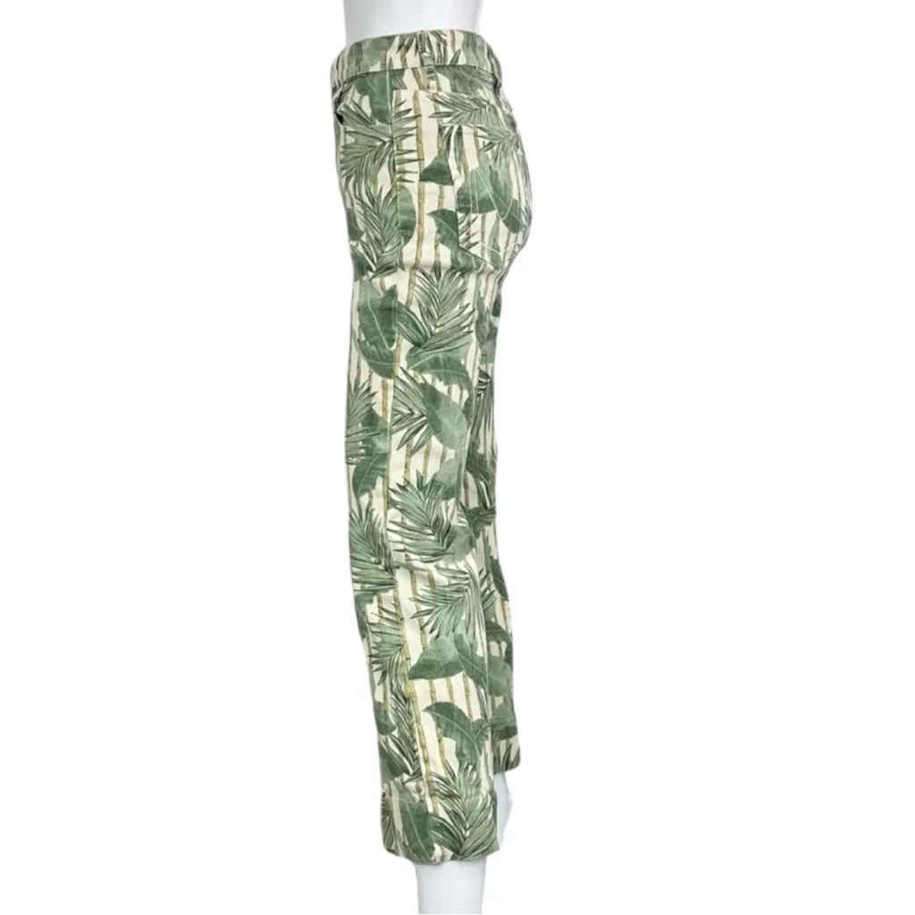 Mumu Blue Green Leaf Print Cropped Jean Size 27 - Image 4