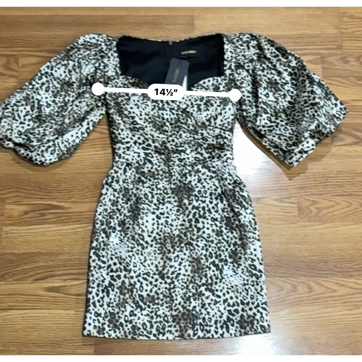 RASARIO Retro Puff Sleeve leopard print Party Mini Dress IT 40 ( US 4) Brown - Image 8